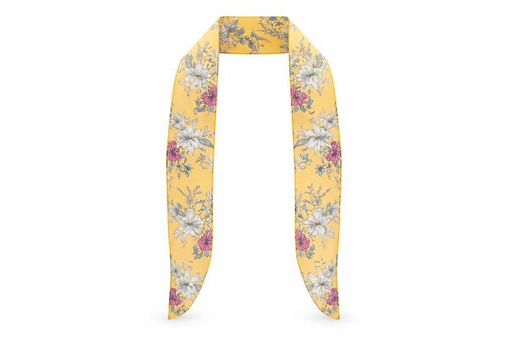Front view of SHEIN women’s yellow floral shawl/wrap