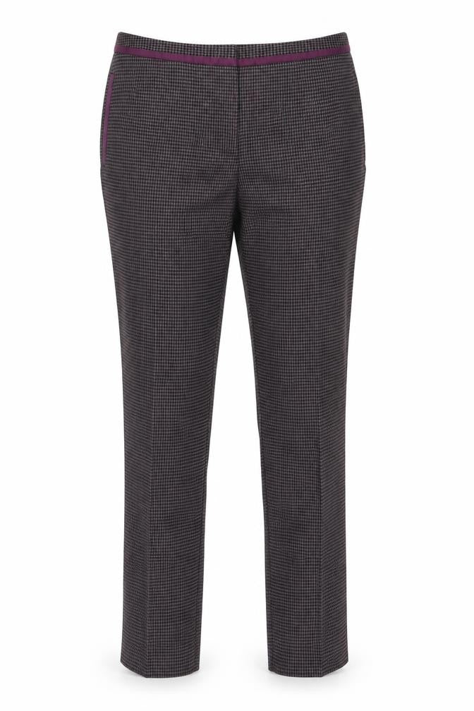 NEXT Womens Purple Check  Trousers  Size 8 L28 in
