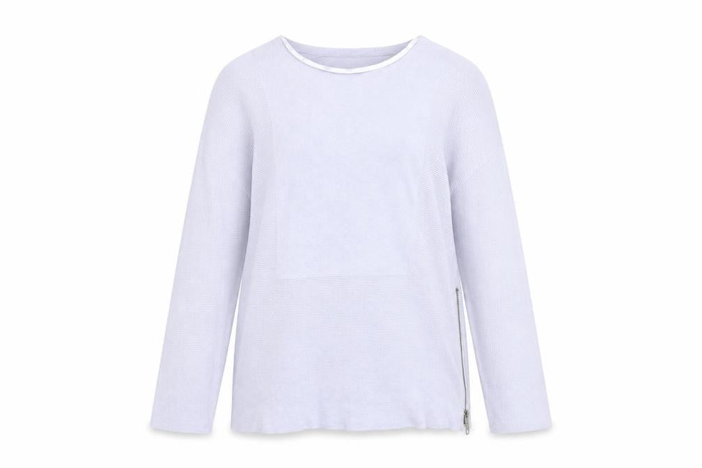 Front view of Primark women’s blue knit jumper, size S