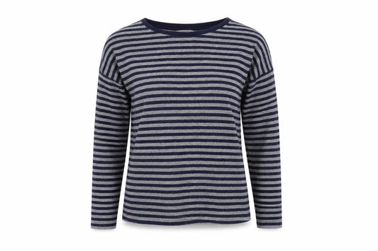 Front view of Next women’s multicoloured striped jumper, size UK 6