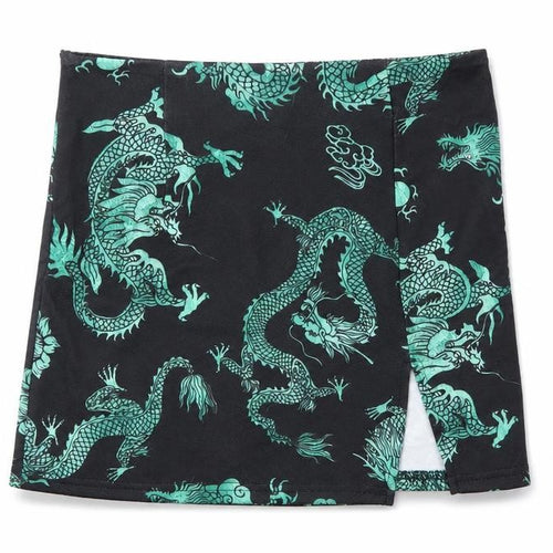 SheIn Womens Black Animal Print  Wrap Skirt Size S  - Dragon