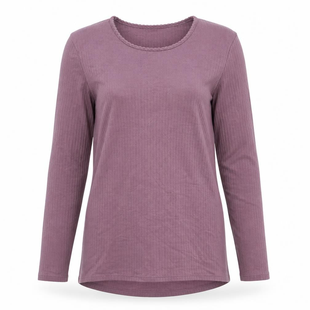 Front view of Damart women’s grey knit jumper, size M