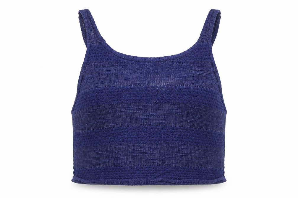New Look Girls Blue Striped  Cropped Tank Size 9 Years