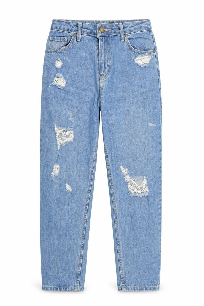 Boohoo Womens Blue  Denim Straight Jeans Size 10 L28 in