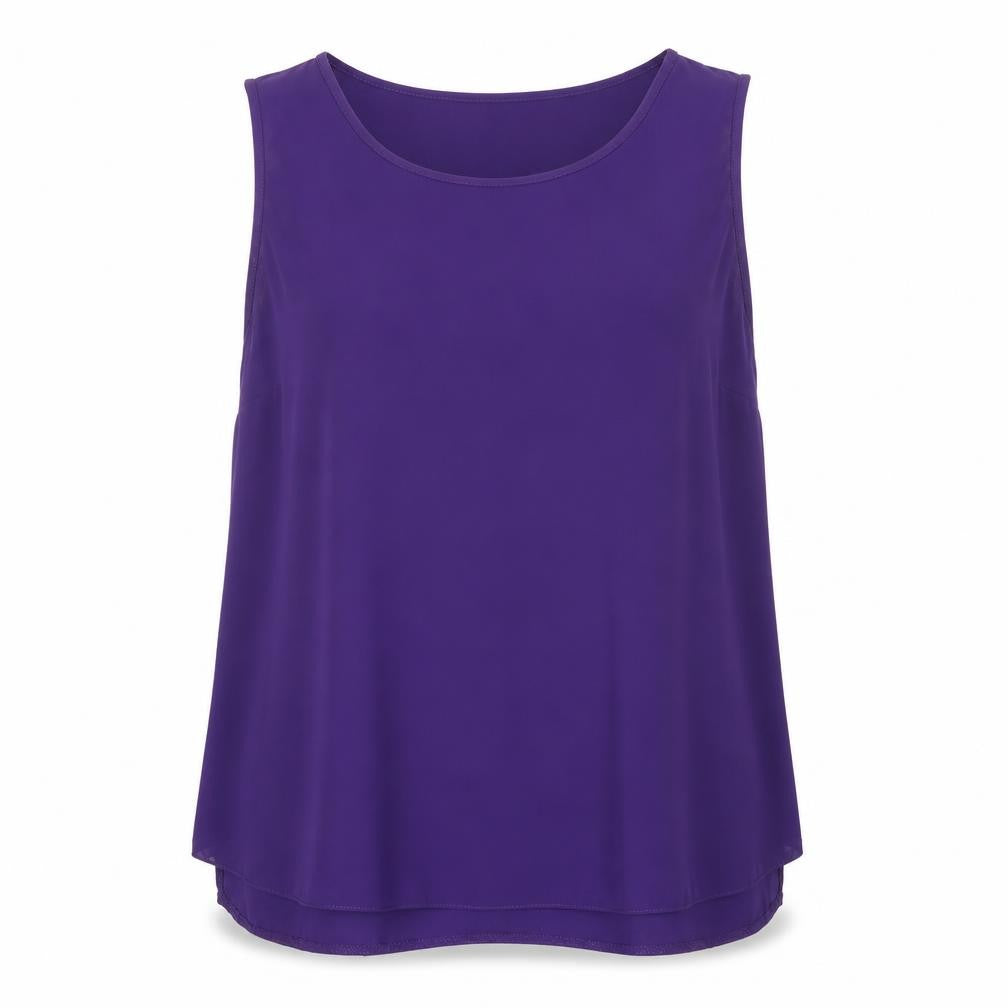 Front view of Dorothy Perkins women’s purple basic t-shirt, size UK 10