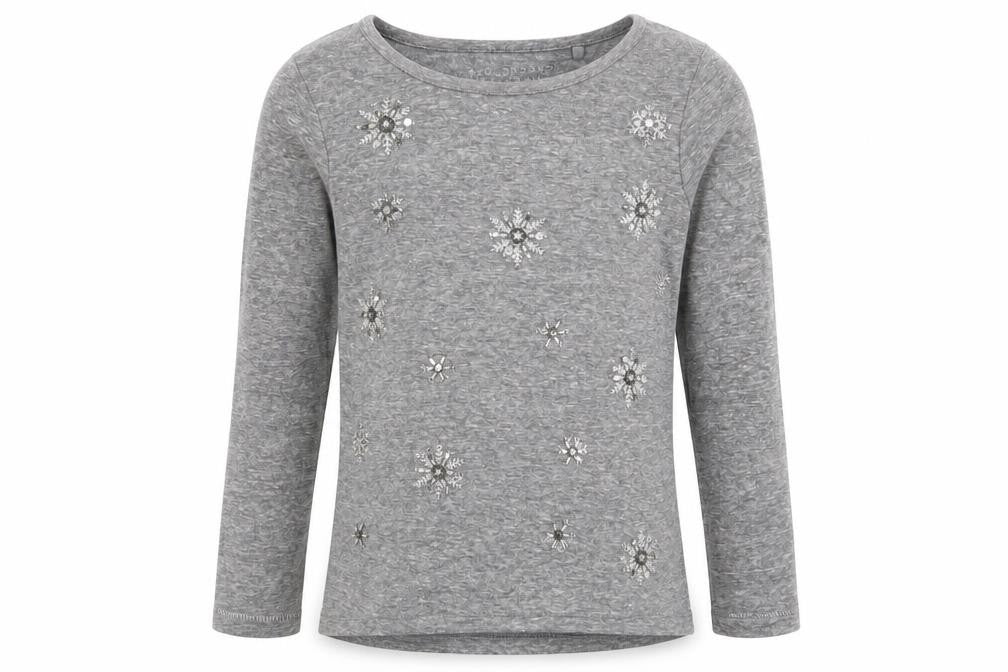 Front view of Next girls’ grey basic t-shirt, size 6, years