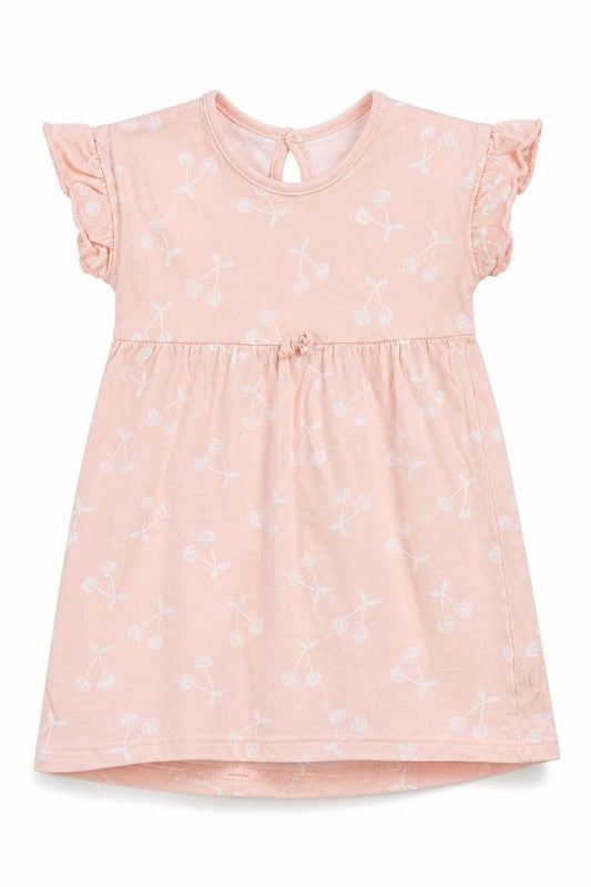 Front view of George girls’ beige t-shirt dress, size 12-18, months