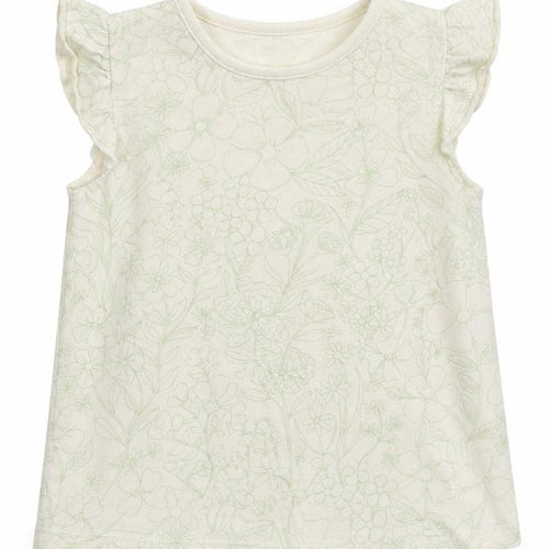 George Girls Yellow Floral  Basic T-Shirt Size 12-18 Months