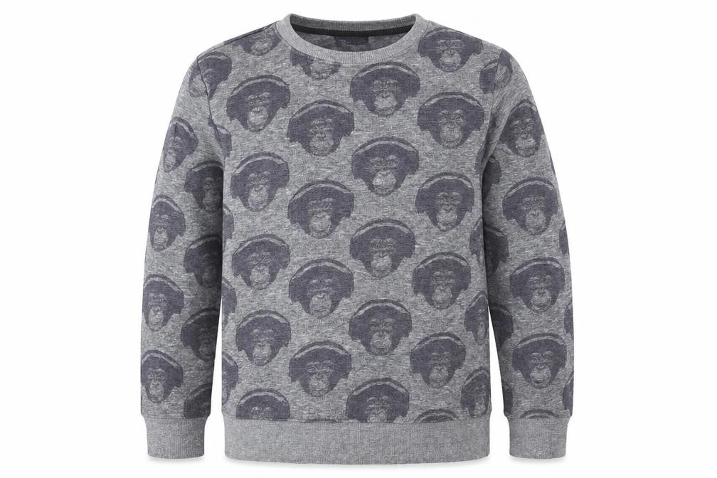 Front view of Next boys’ grey pullover sweatshirt, size 10, years