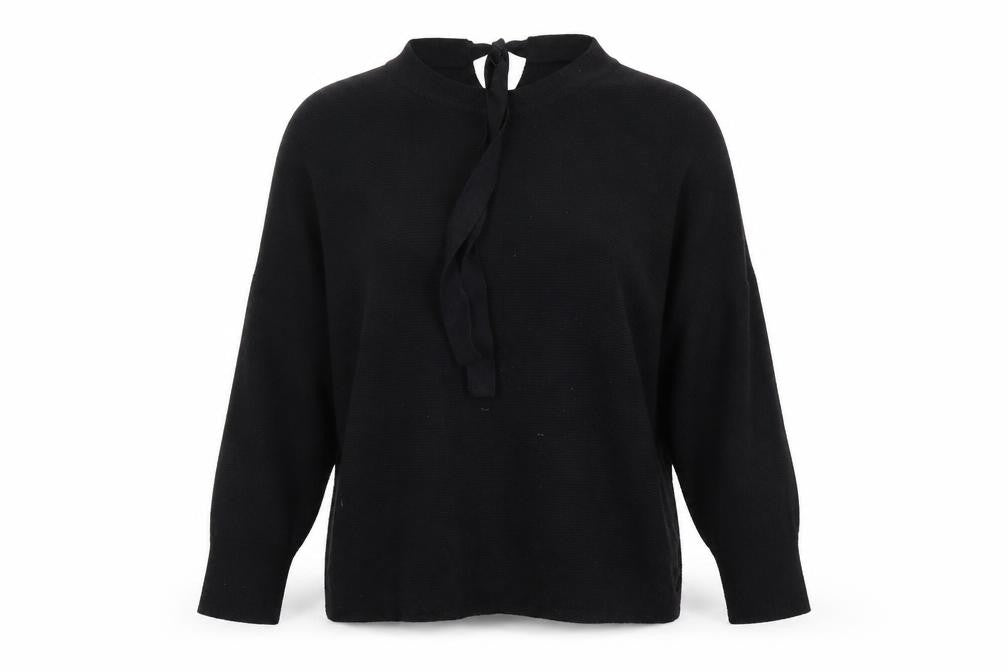 Front view of F&F women’s black jumper, size UK 12