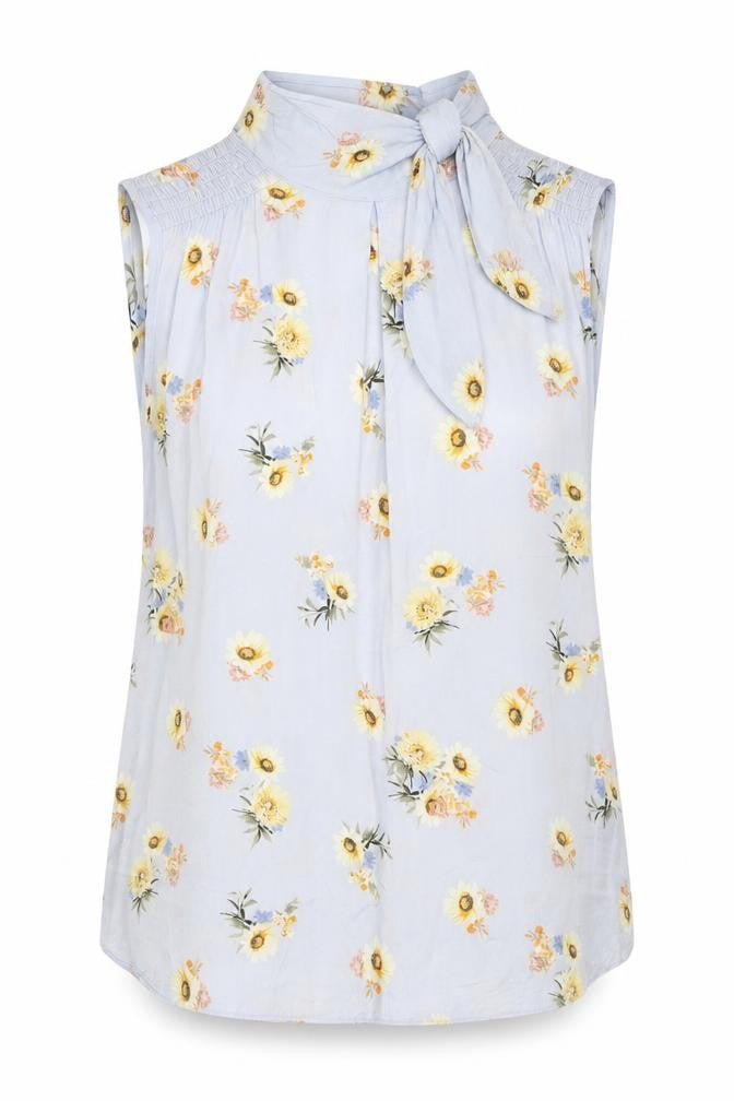 Front view of Dorothy Perkins women’s multicoloured floral basic blouse, size UK 10