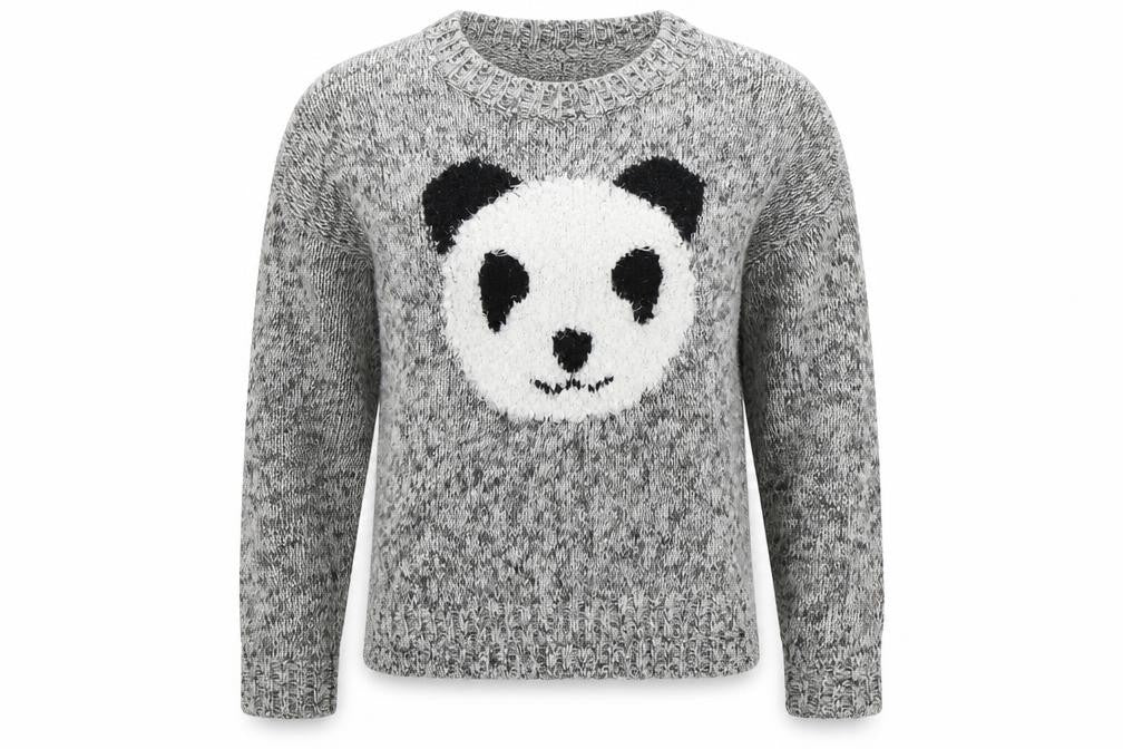 Heart & soul Womens Grey  Knit Pullover Jumper Size 10  - Panda