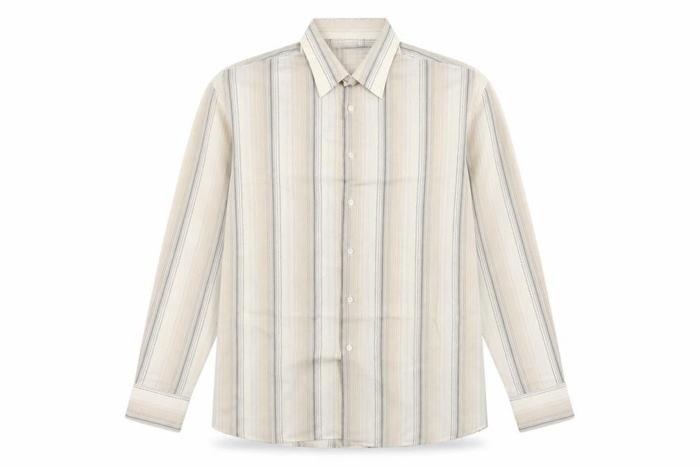 trend Mens Brown Striped   Button-Up Size M