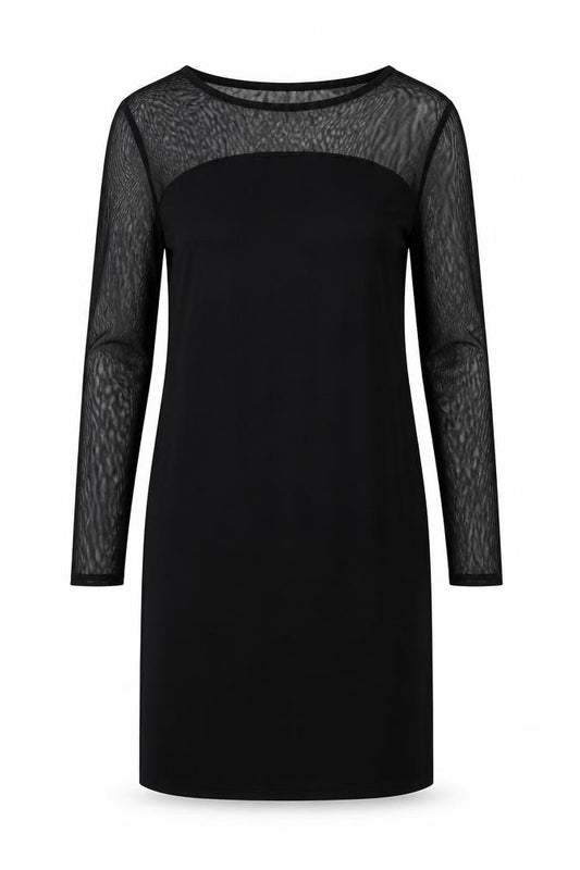 Front view of Label Lab women’s black a-line, size UK 12