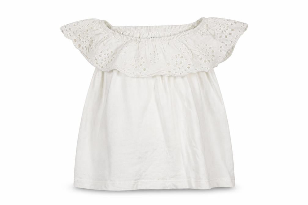Front view of Primark girls’ white basic t-shirt, size 2-3, years