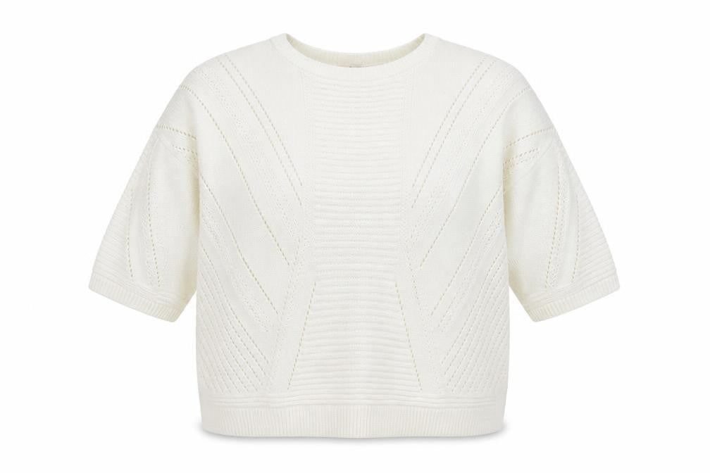 Front view of Tu women’s white jumper, size UK 20, - washable mark