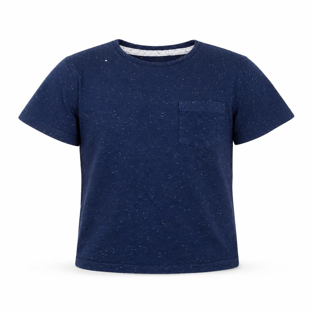 Front view of Matalan girls’ blue basic t-shirt, size 6, years