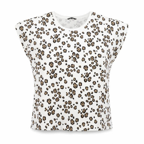 Love Tree Womens White Animal Print  Basic T-Shirt Size 20