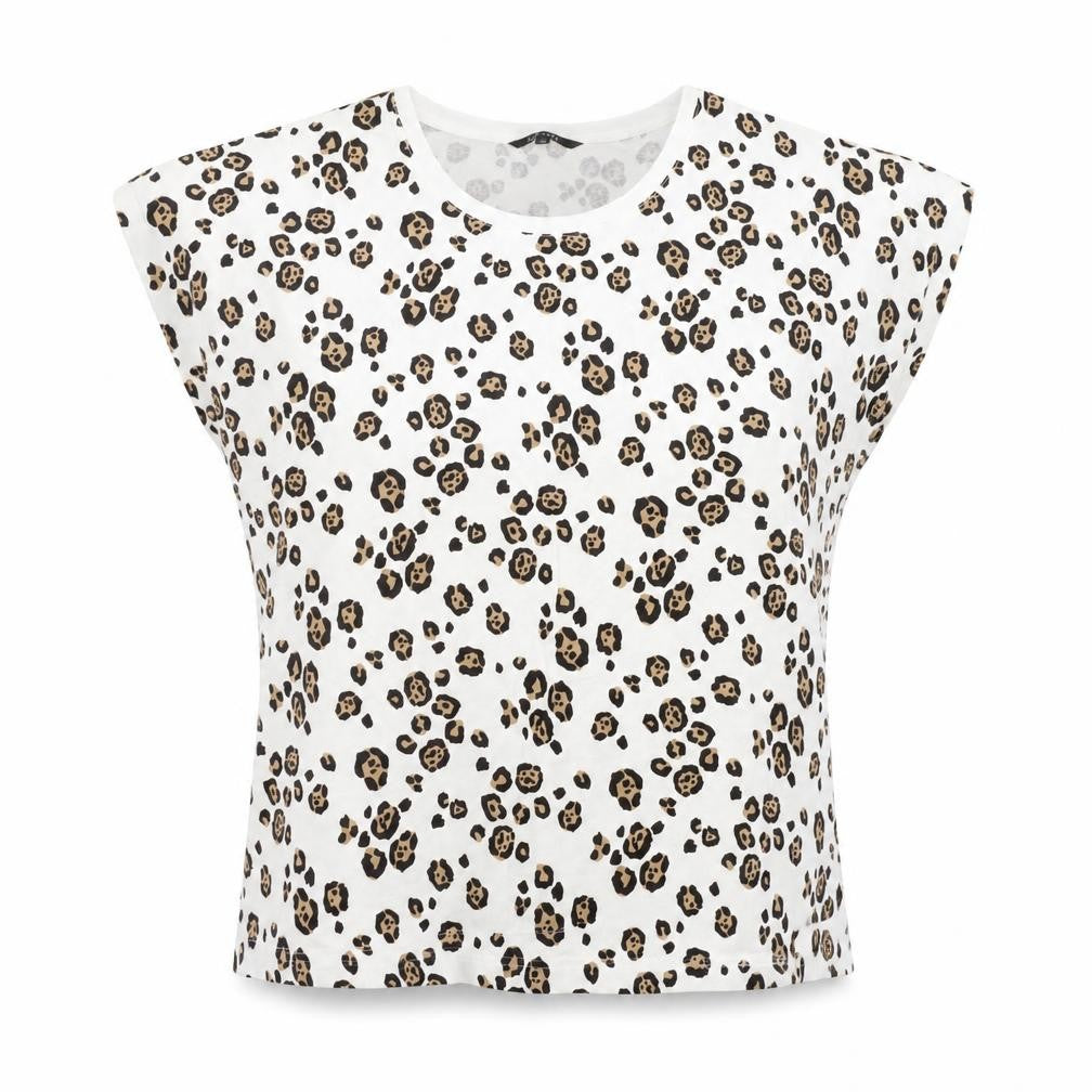 Love Tree Womens White Animal Print  Basic T-Shirt Size 20