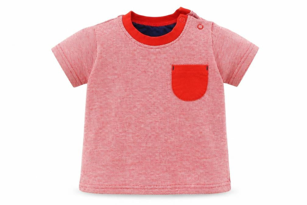Front view of George girls’ pink basic polo, size 3-6, months