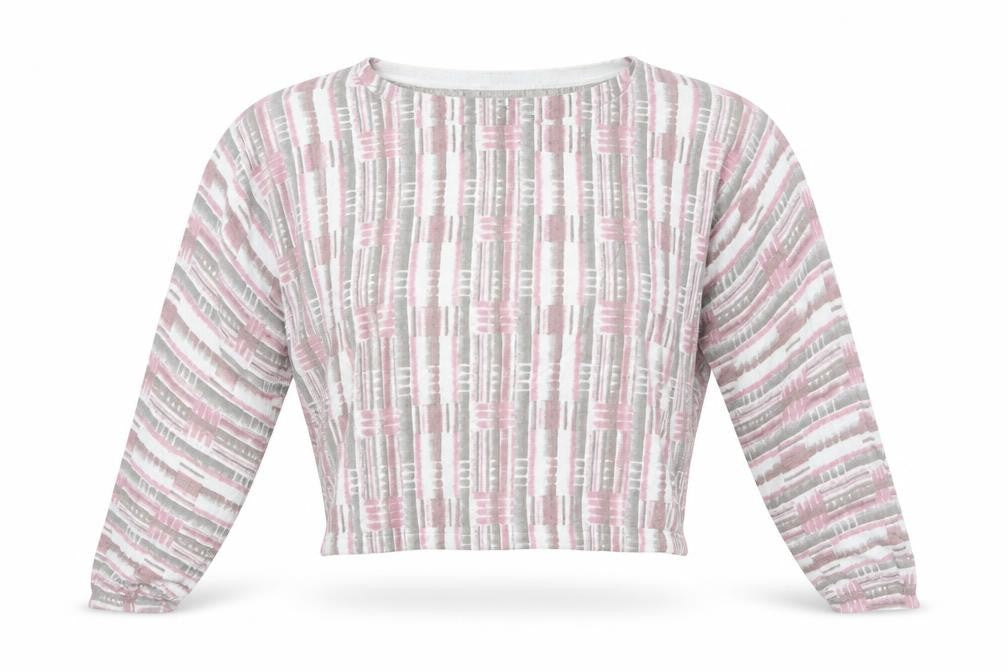 Front view of Next women’s multicoloured cropped t-shirt, size UK 8