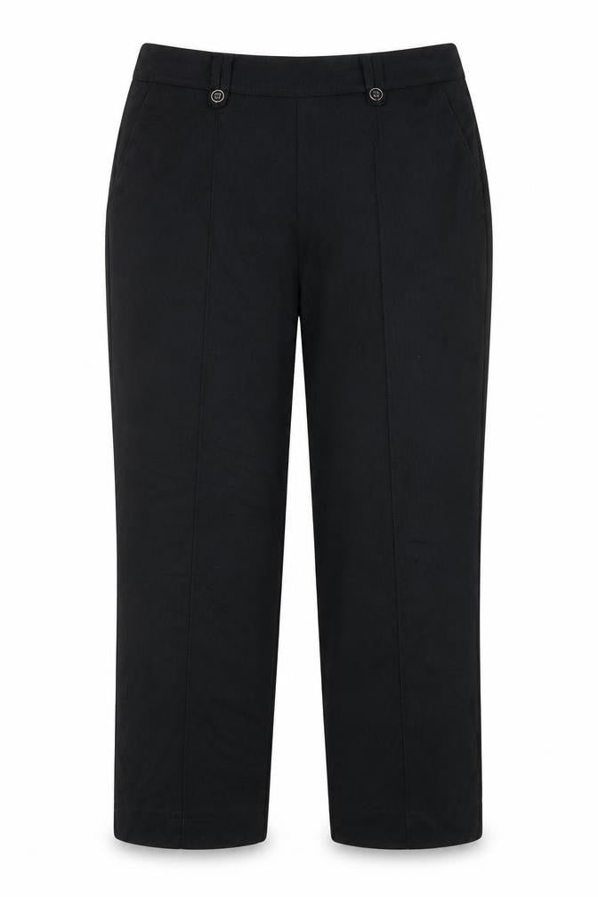BM Collection Womens Black   Capri Trousers Size 12 L24 in