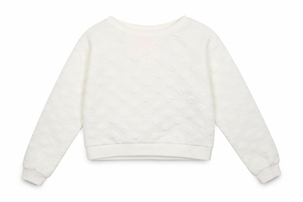 Front view of H&M girls’ white jumper, size 9-10, years
