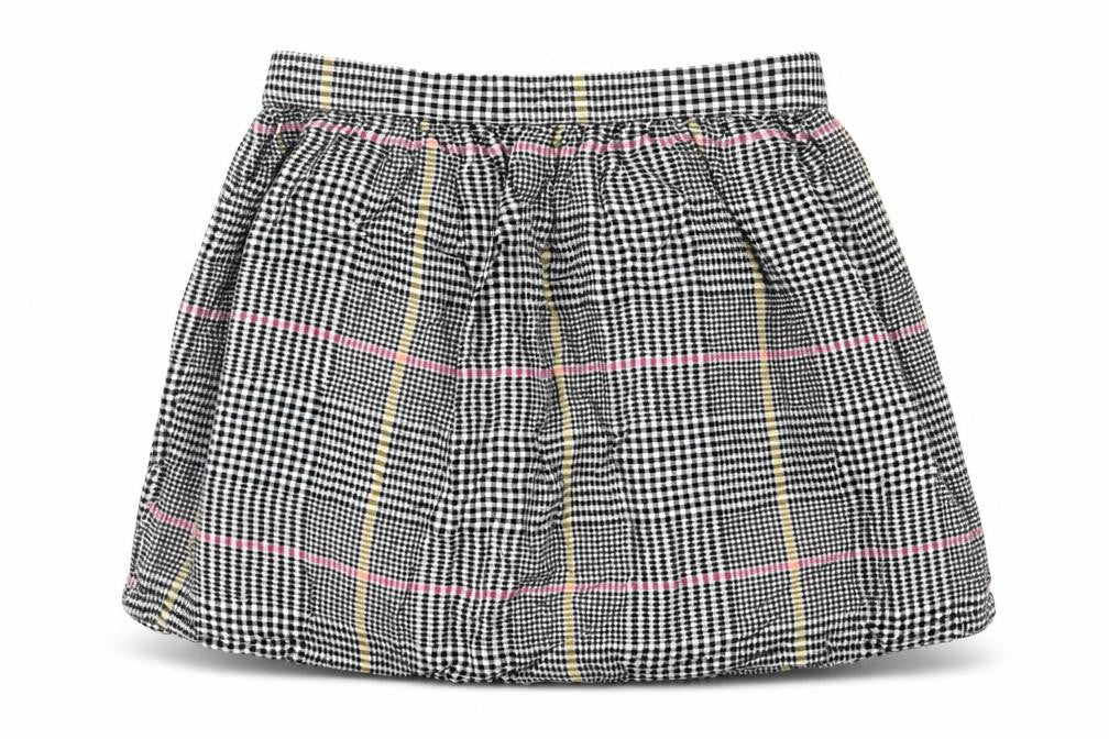 Front view of H&M girls’ black houndstooth a-line skirt, size 11, years