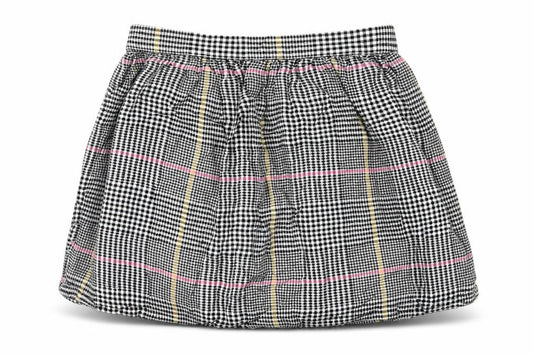 Front view of H&M girls’ black houndstooth a-line skirt, size 11, years
