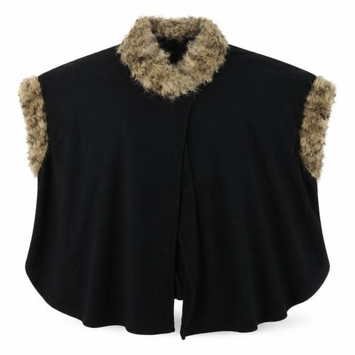 Preworn Womens Black  Fleece Cape Jumper One Size