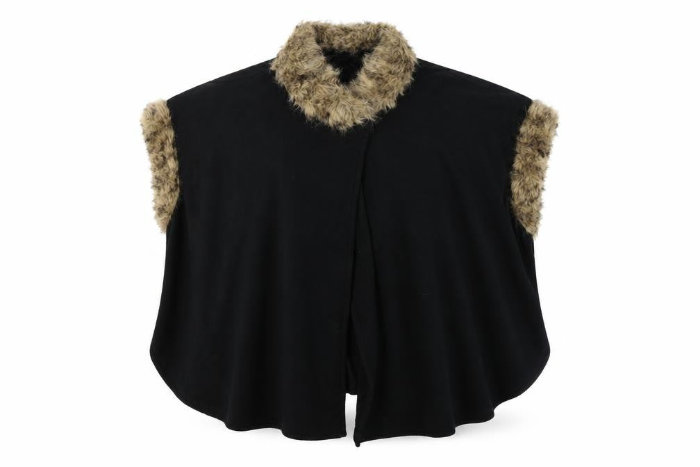 Preworn Womens Black  Fleece Cape Jumper One Size