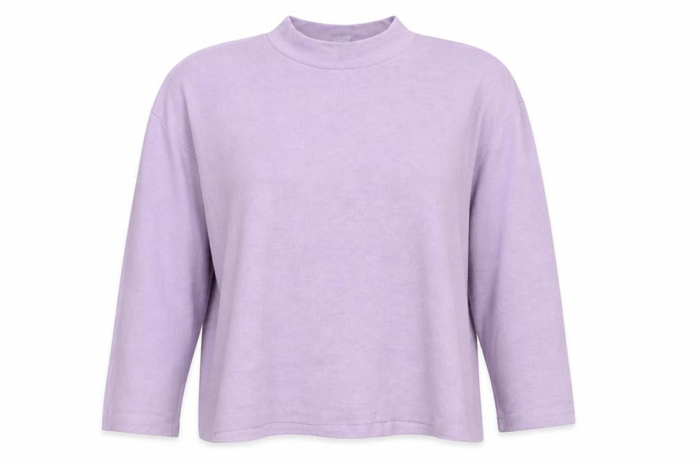 Front view of H&M women’s purple jumper, size M