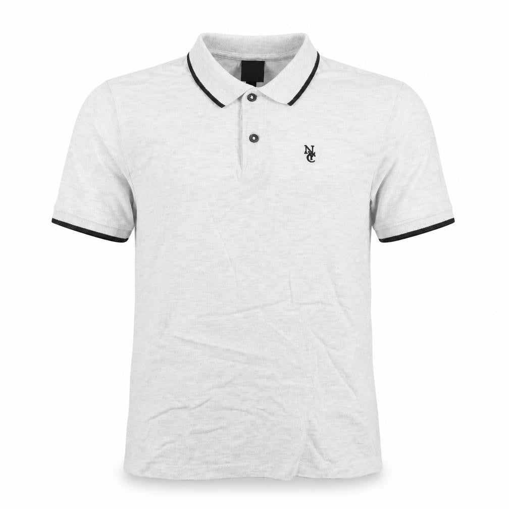 Front view of H&M men’s grey polo, size S
