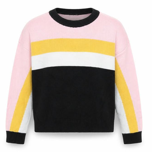 New Look Girls Black Striped  Pullover Sweatshirt Size 12-13 Years