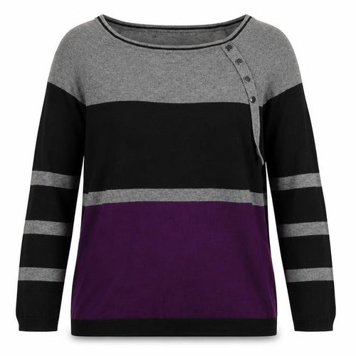 Debenhams Womens Purple Striped Knit Pullover Jumper Size 12