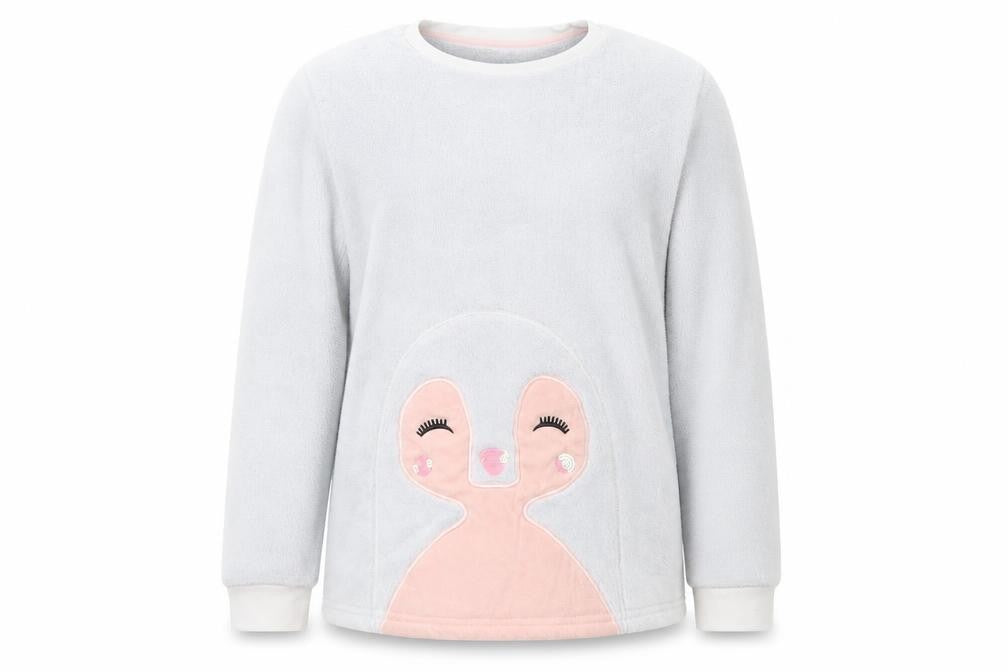 Front view of George girls’ grey pullover sweatshirt, size 13-14, years