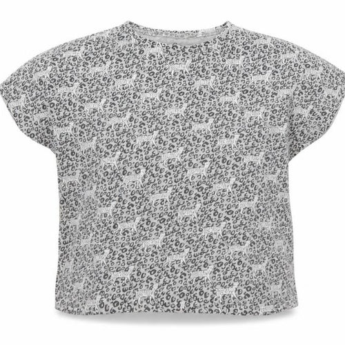 NEXT Girls Grey Animal Print   T-Shirt Size 11 Years