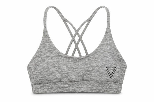 Front view of Boohoo women’s grey cropped tank, size UK 8