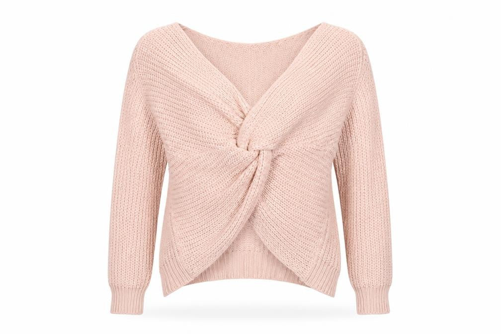 Front view of Preworn women’s pink jumper, size M