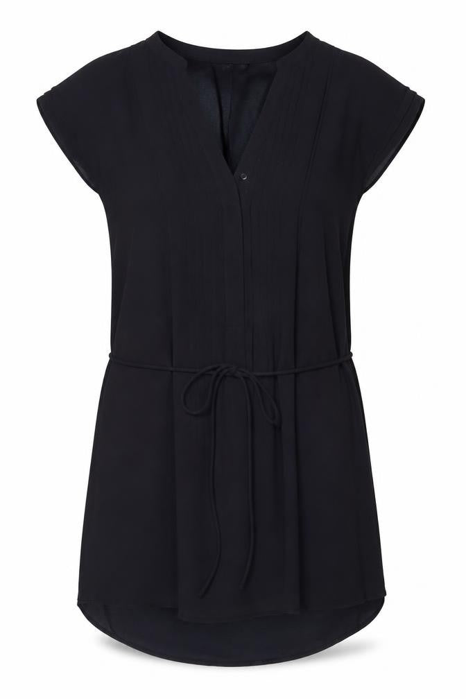 Front view of H&M women’s blue a-line, size UK 12