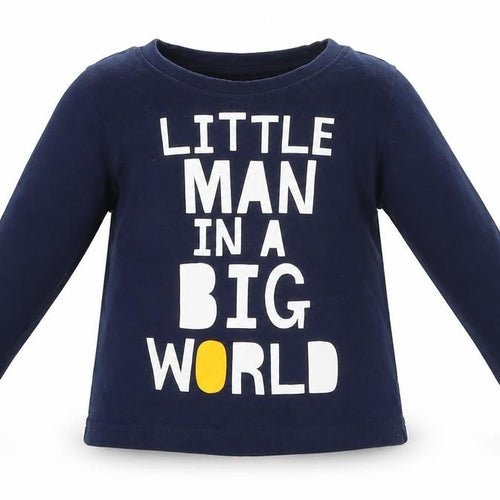 Nutmeg Baby Blue   Basic T-Shirt Size 12-18 Months  - Little man in a big world