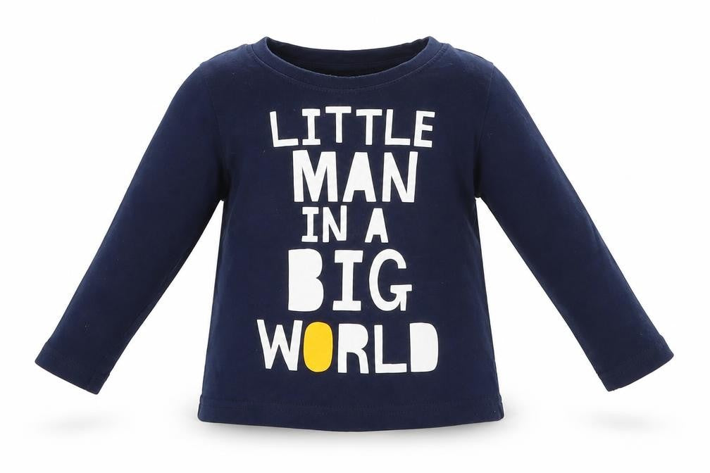 Nutmeg Baby Blue   Basic T-Shirt Size 12-18 Months  - Little man in a big world