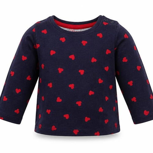 Primark Girls Blue Polka Dot  Pullover T-Shirt Size 6-9 Months