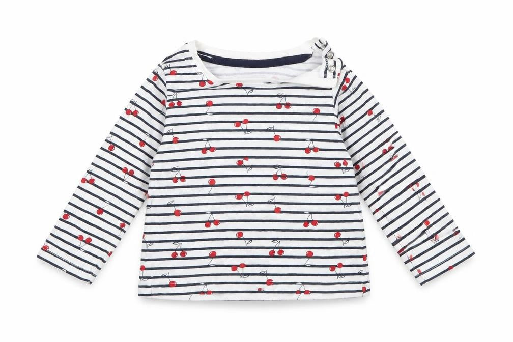 Primark Baby White Striped  Basic Blouse Size 6-9 Months
