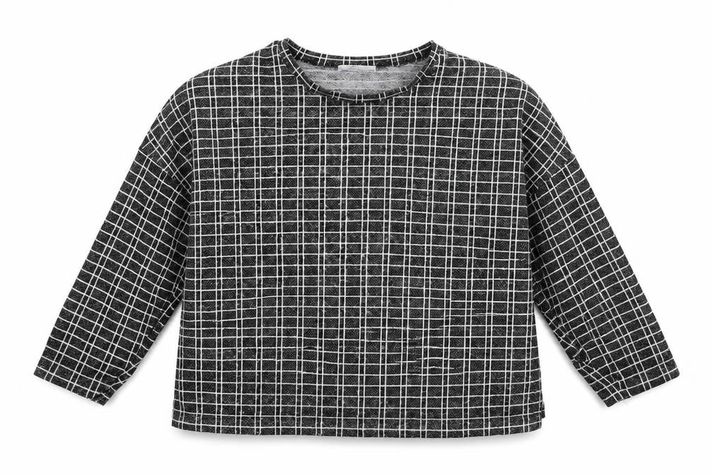 Front view of Zara women’s black check jumper, size M