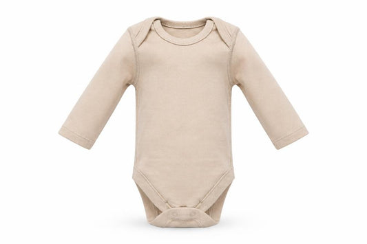 Front view of Marks & Spencer Baby Beige Babygrow One-Piece Size Newborn
