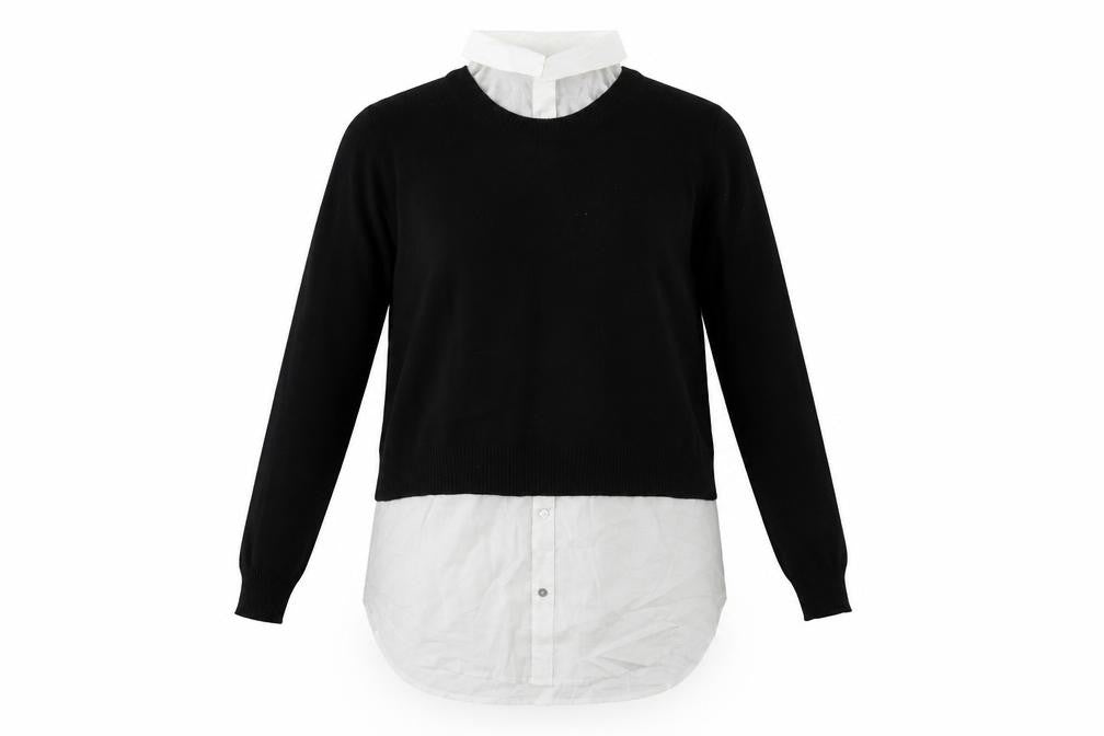 Front view of H&M women’s black jumper, size M