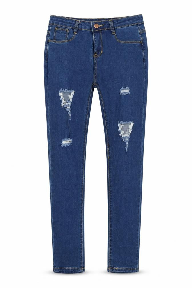 Faythlanu Womens Blue  Denim Straight Jeans Size M L27 in