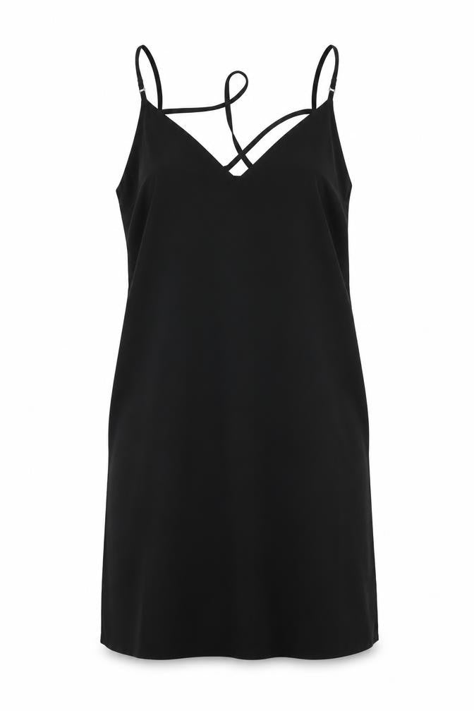 Front view of Topshop women’s black a-line, size UK 6