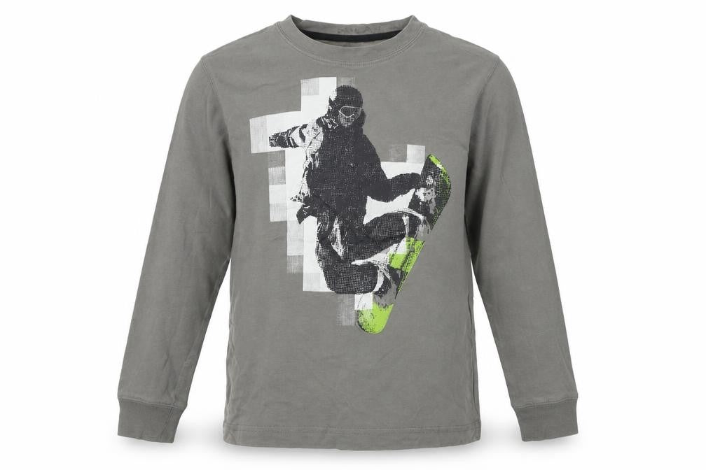 Front view of Joe Fresh boys’ grey basic t-shirt, size 8, years
